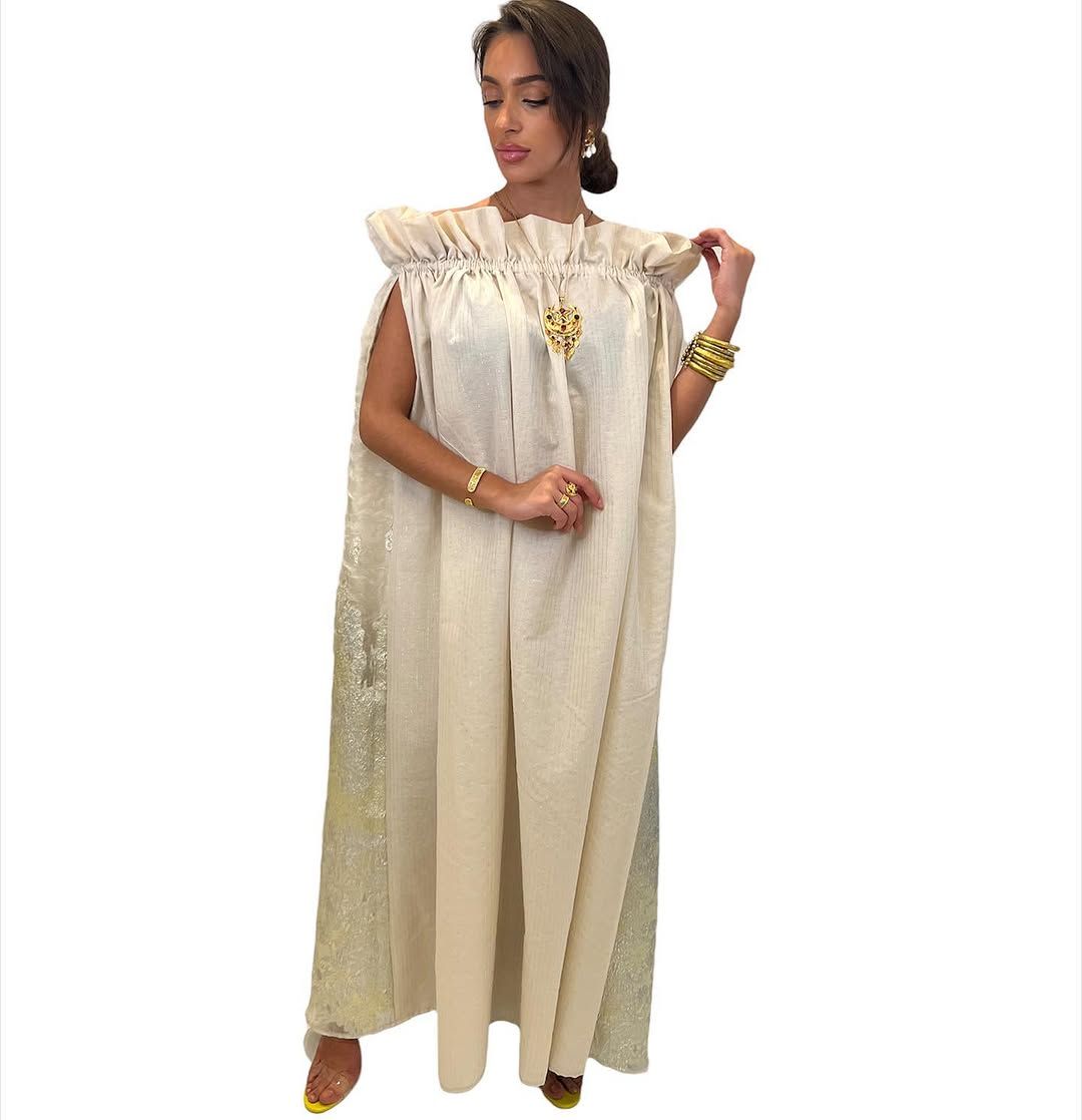 High-neck kaftan