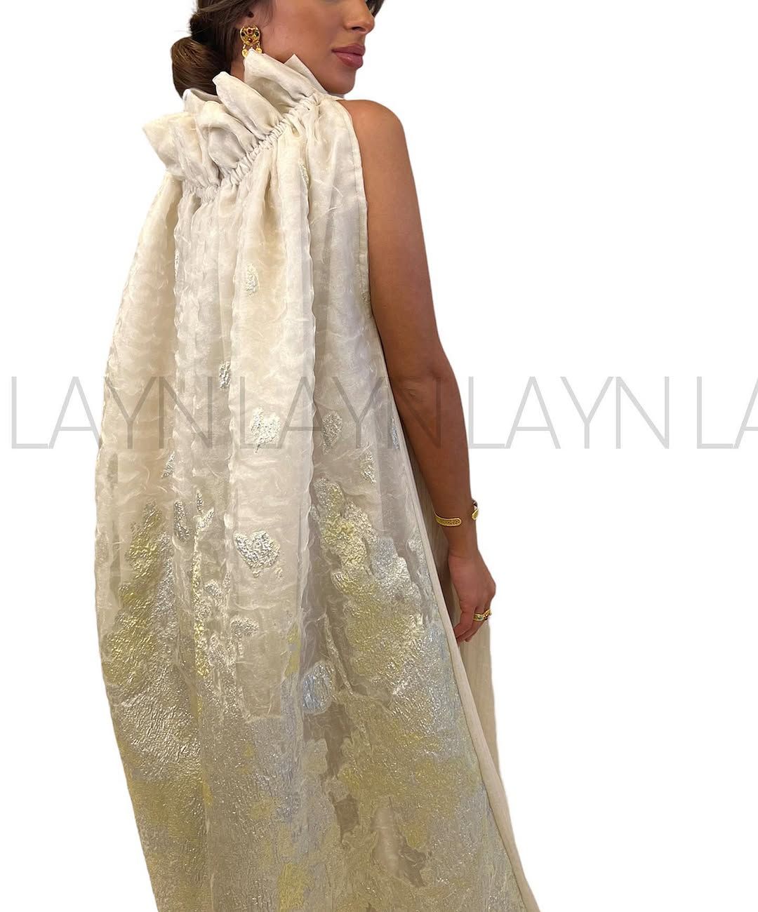 High-neck kaftan