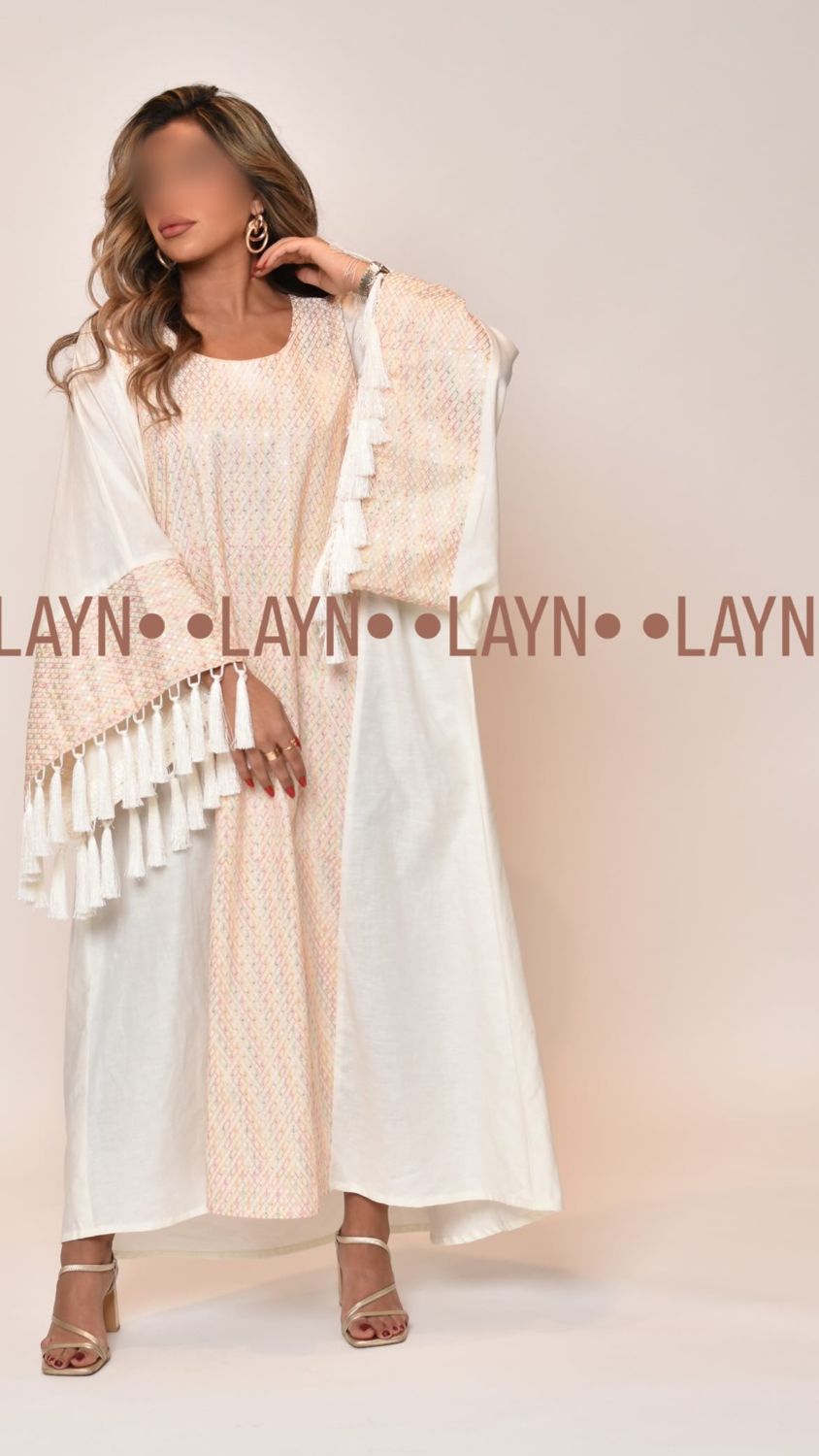 Tassel-sleeve kaftan