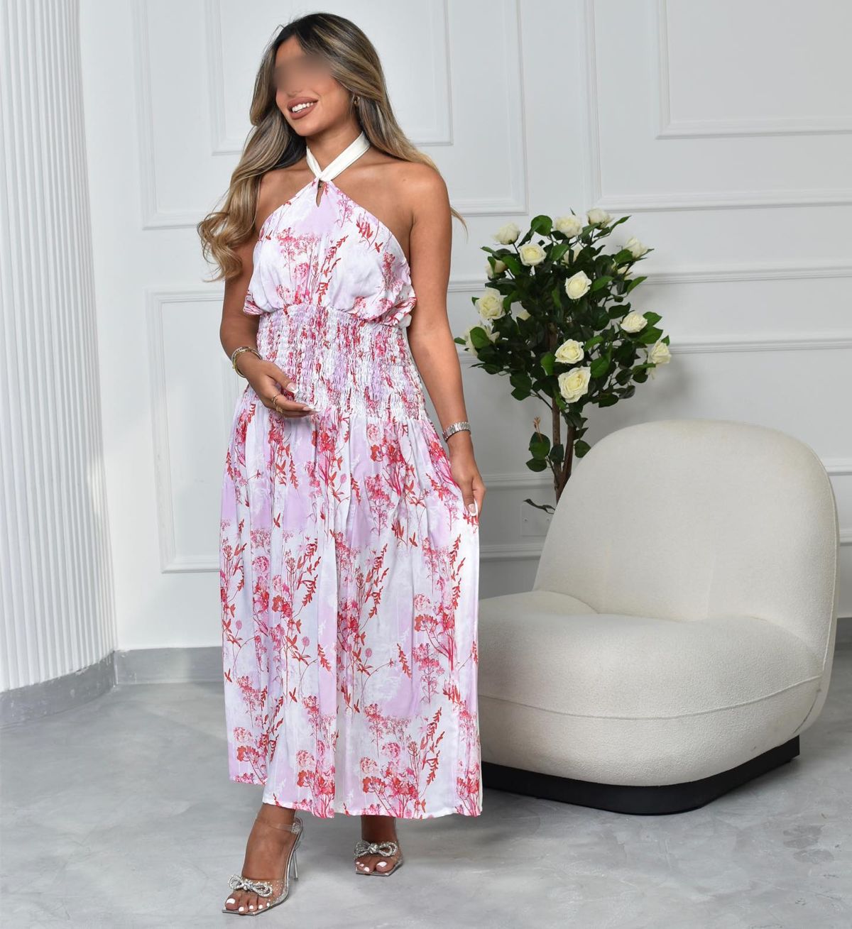 Floral halter maxi
