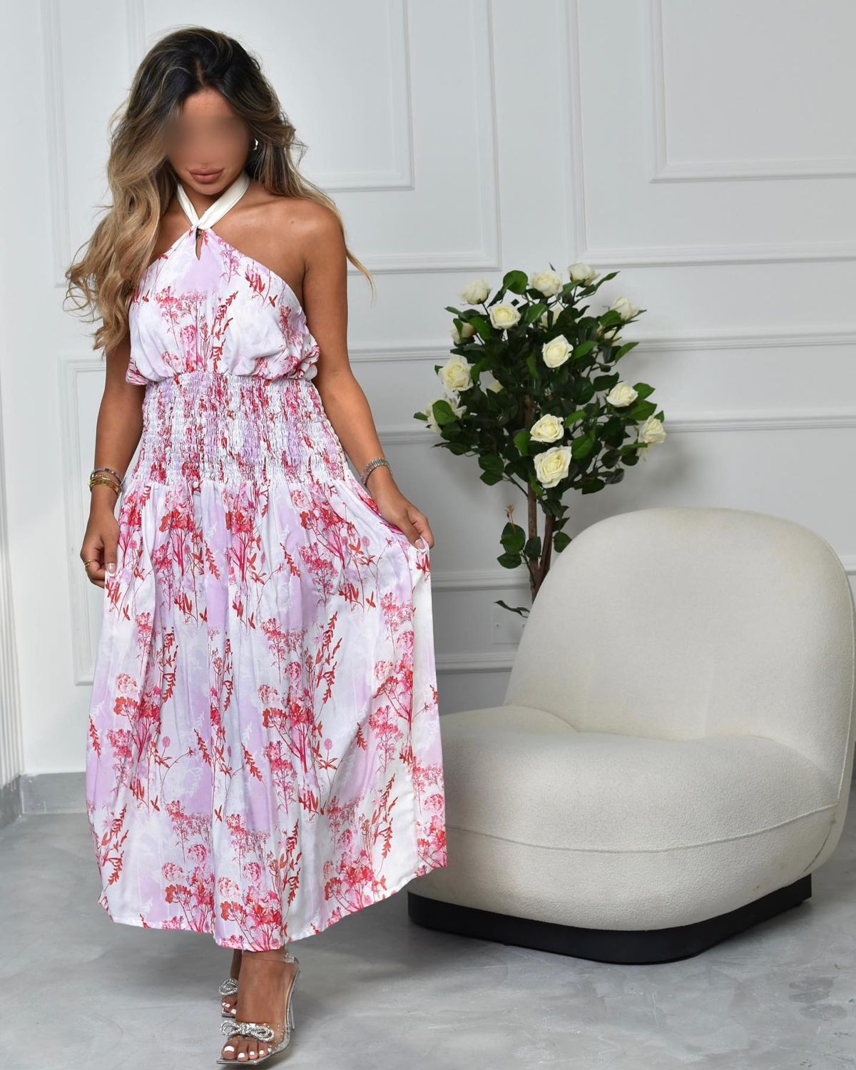 Floral halter maxi