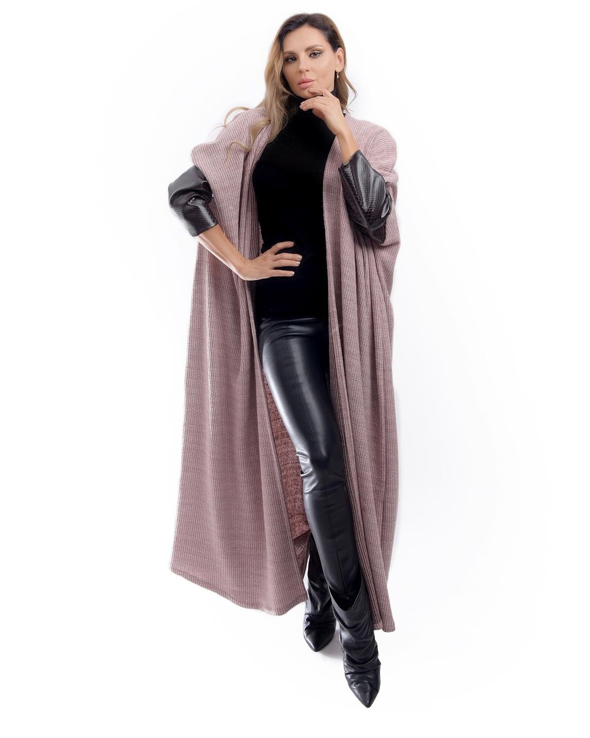 Long knit coat